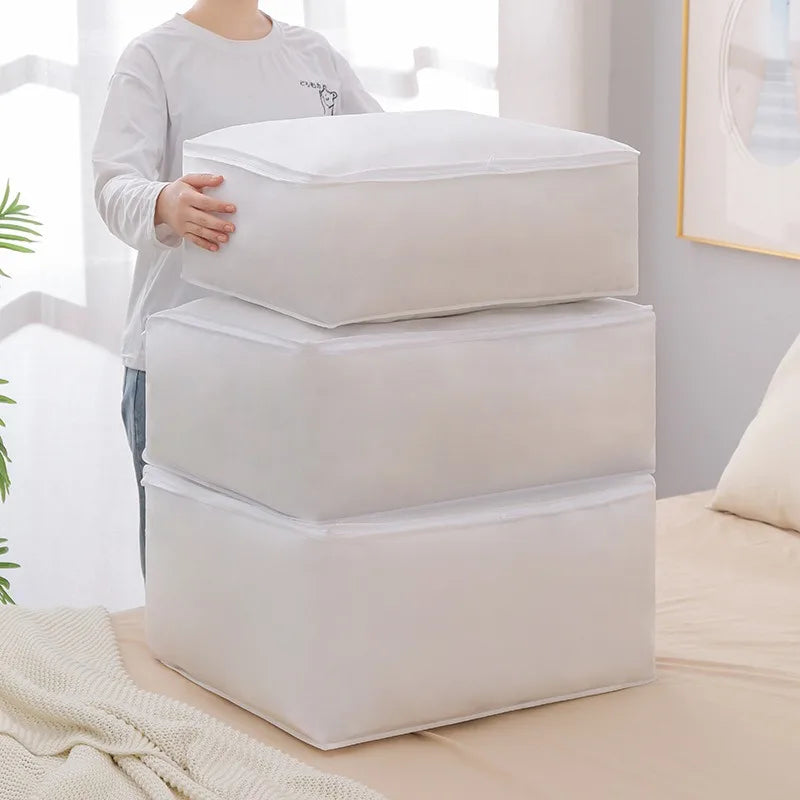 1-2 pieces quilt wardrobe organizer and clothes storage bags, perfect for moving, packing, or storing items under the bed. Waterproof and moisture-proof, ideal for keeping clothing and home essentials protected.