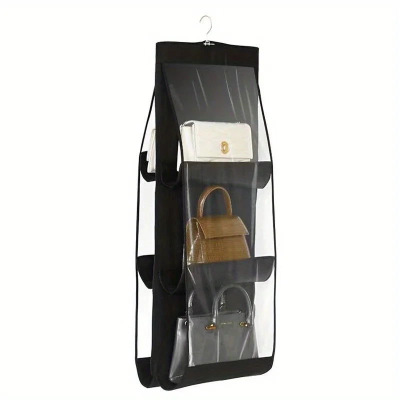 1-piece space-saving bag organizer, multi-layer hanging handbag holder, wardrobe and wallet organizer, bag storage rack