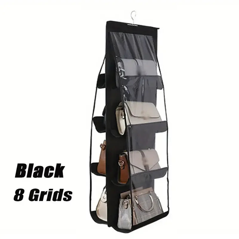 1-piece space-saving bag organizer, multi-layer hanging handbag holder, wardrobe and wallet organizer, bag storage rack