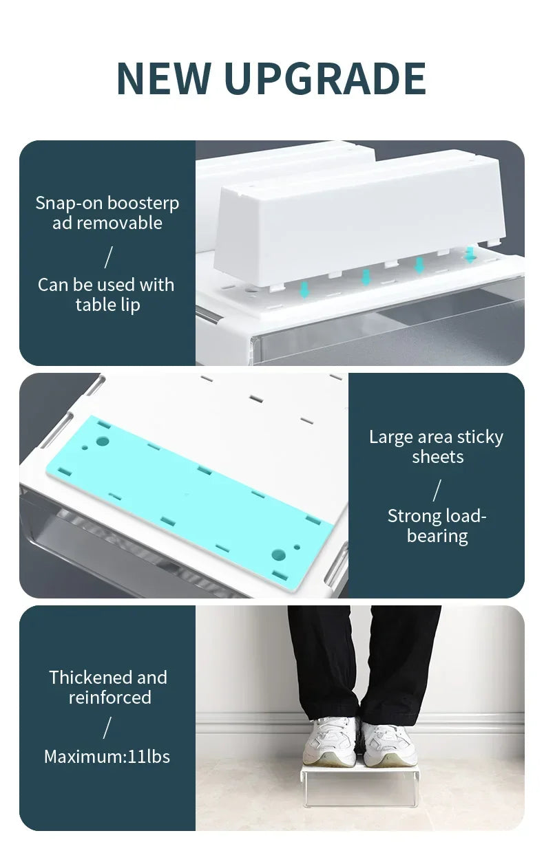 Hidden Under-Desk Drawer Storage Office Organizer, Self-Adhesive Plastic Drawers for Under table Accessories and Storage Box.