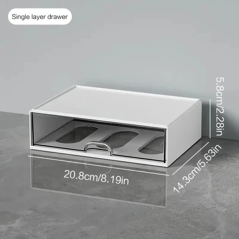 Desktop combination drawer storage box and desk organizer with practical partitions, perfect for holding office accessories, pen holders, and stationery.