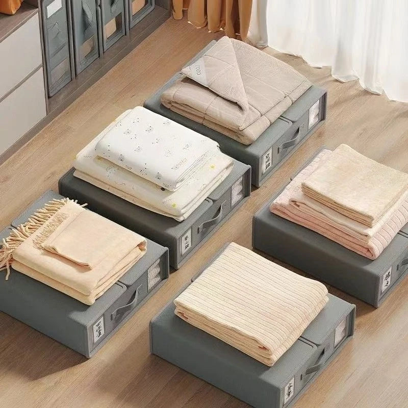 New solid color, simple non-woven fabric storage box, perfect for keeping bed sheets, duvets, and other bedroom linens neatly organized in your wardrobe.