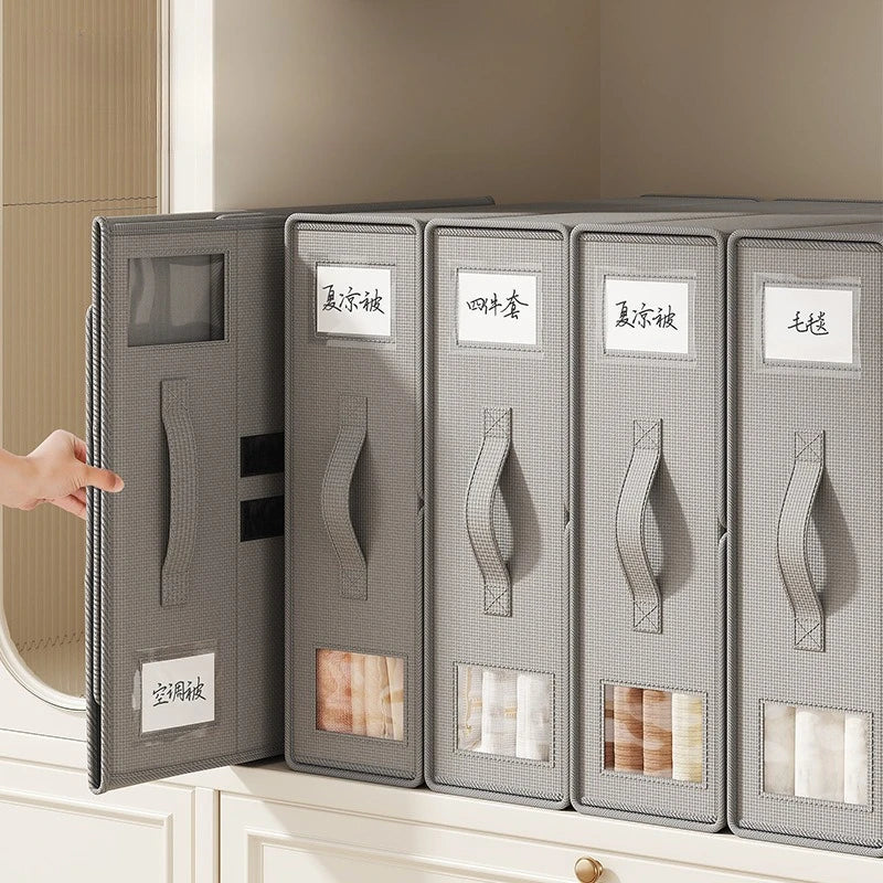 New solid color, simple non-woven fabric storage box, perfect for keeping bed sheets, duvets, and other bedroom linens neatly organized in your wardrobe.