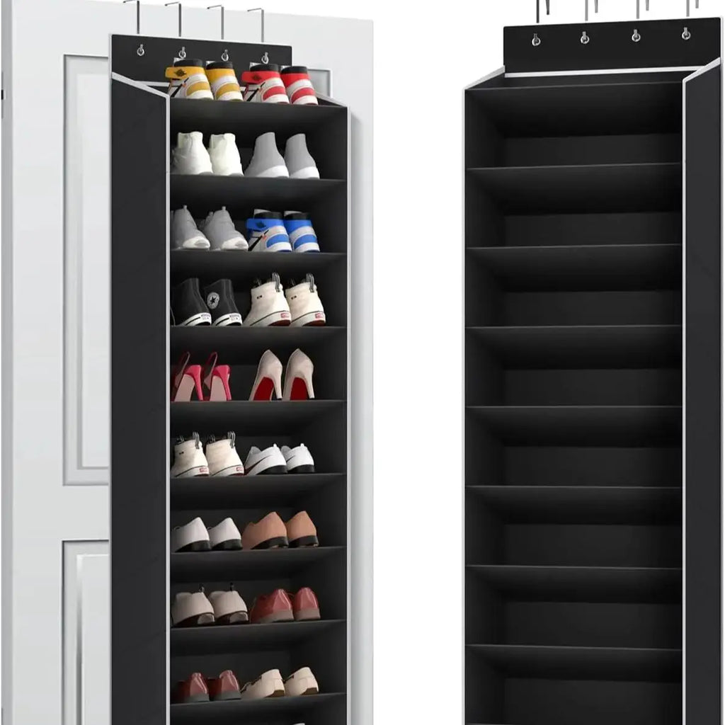 10-Tier Large Over-the-Door Shoe Organizer with Deep Pockets, Perfect Hanging Rack for Shoes and a Handy Storage Solution.