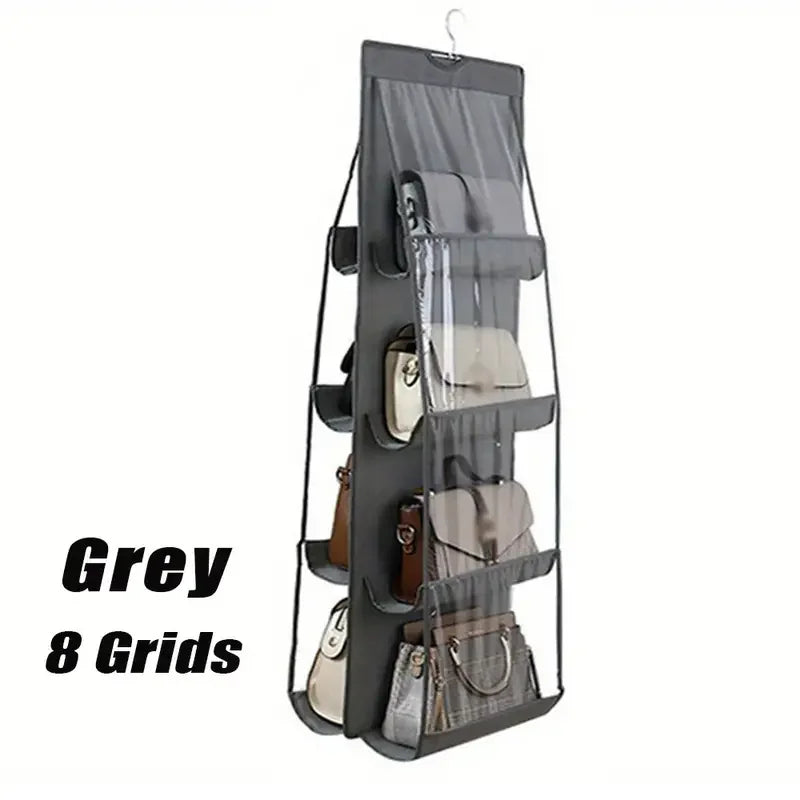 1-piece space-saving bag organizer, multi-layer hanging handbag holder, wardrobe and wallet organizer, bag storage rack