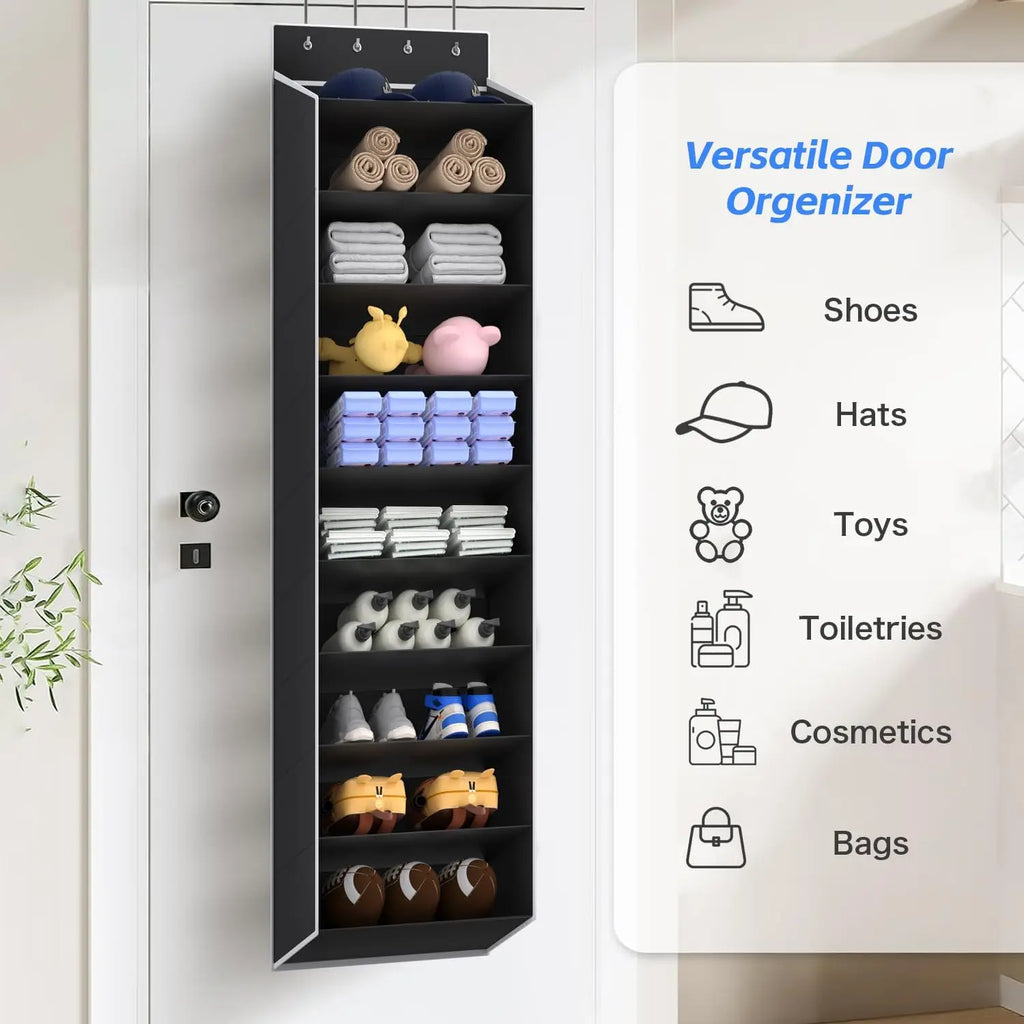 10-Tier Large Over-the-Door Shoe Organizer with Deep Pockets, Perfect Hanging Rack for Shoes and a Handy Storage Solution.