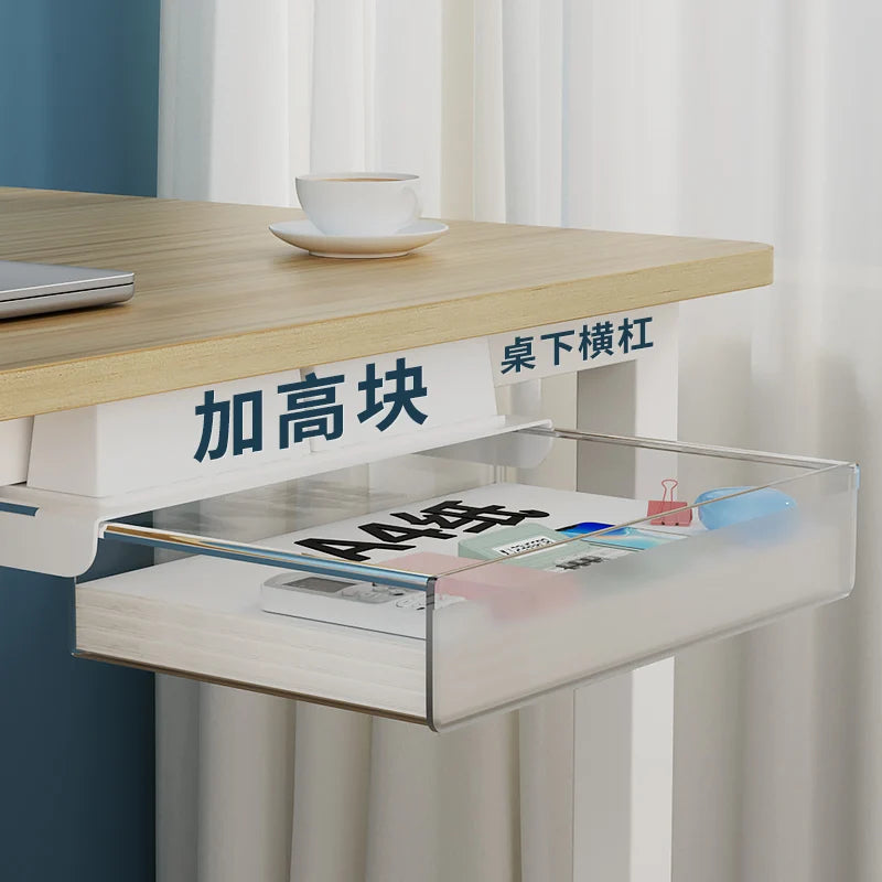 Hidden Under-Desk Drawer Storage Office Organizer, Self-Adhesive Plastic Drawers for Under table Accessories and Storage Box.