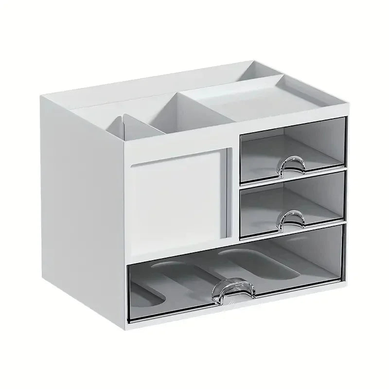 Desktop combination drawer storage box and desk organizer with practical partitions, perfect for holding office accessories, pen holders, and stationery.